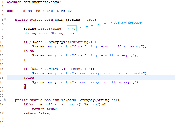 Java Program To Check If String Is Not Empty And Not Null Sneppets